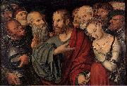 Lucas Cranach the Younger Christ and the Woman Taken in Adultery USA oil painting artist